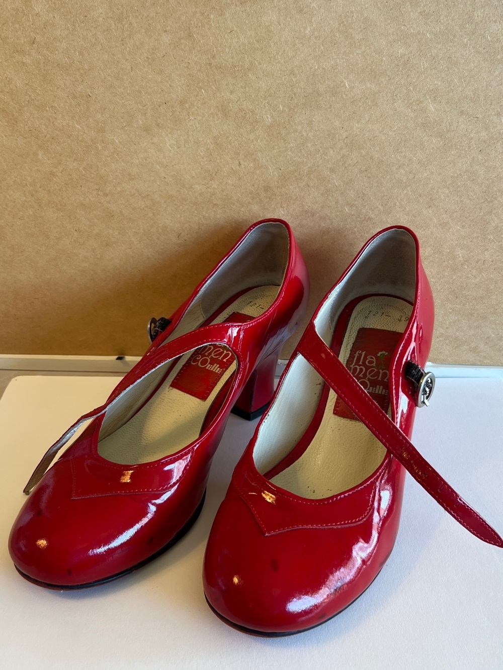 Elle Red Patent Mary Jane Heels